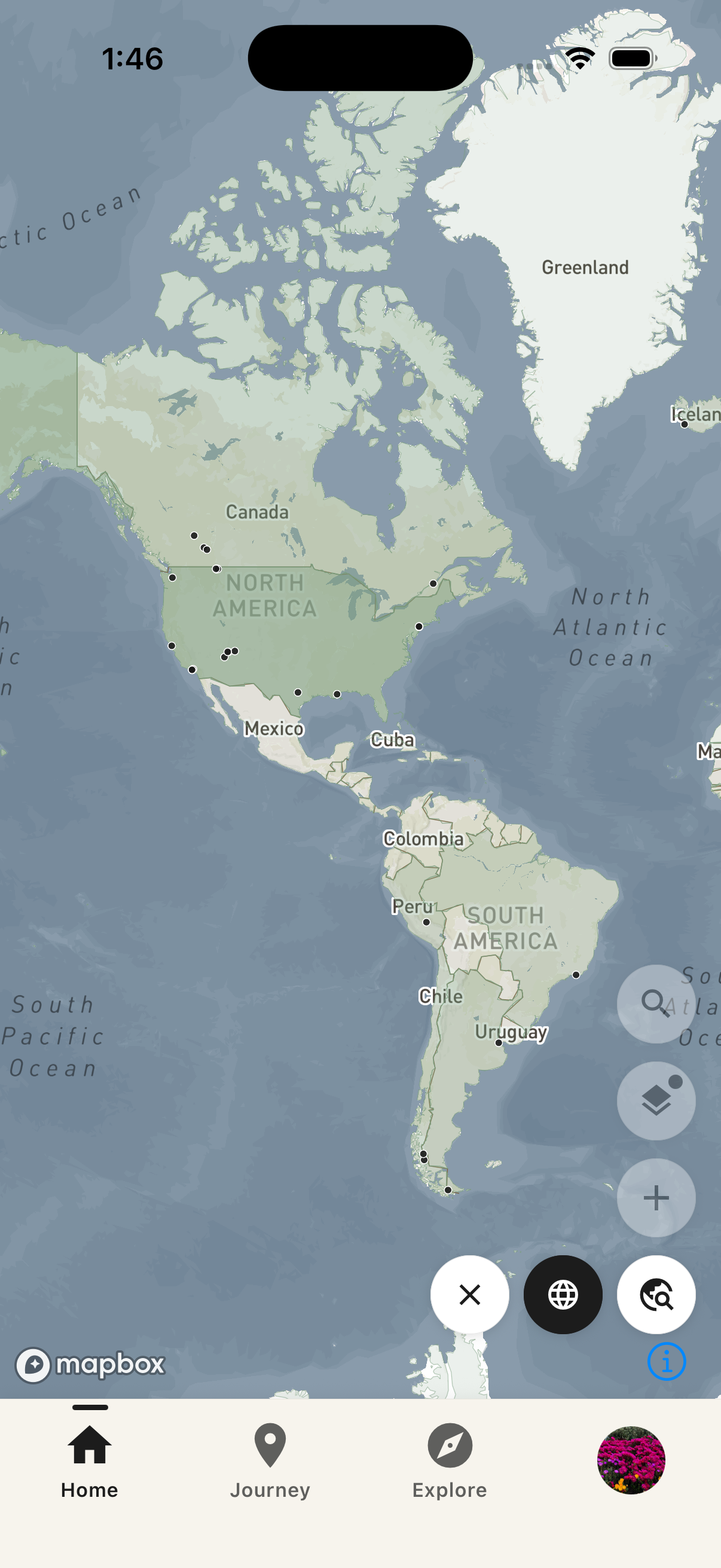 Zoomed-out world map showing global footprint